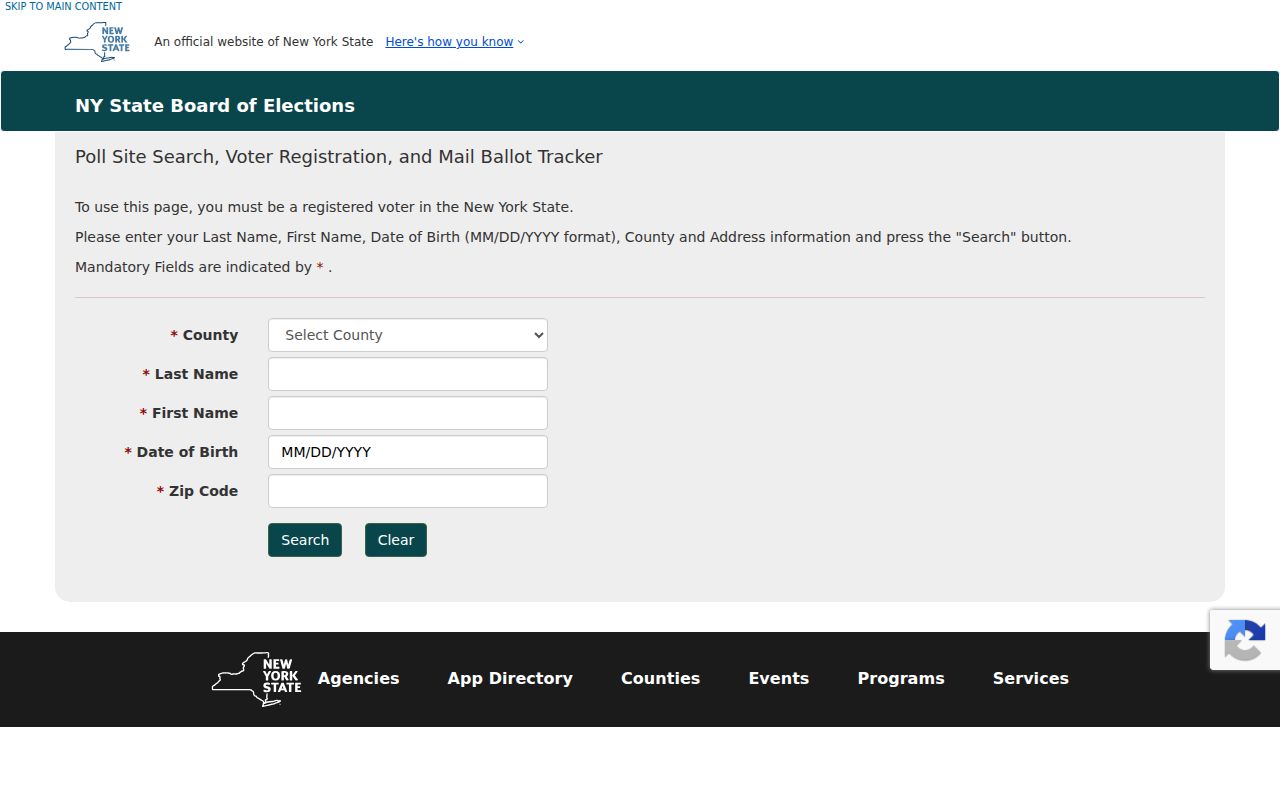 North Hempstead residents directory New York voter lookup form