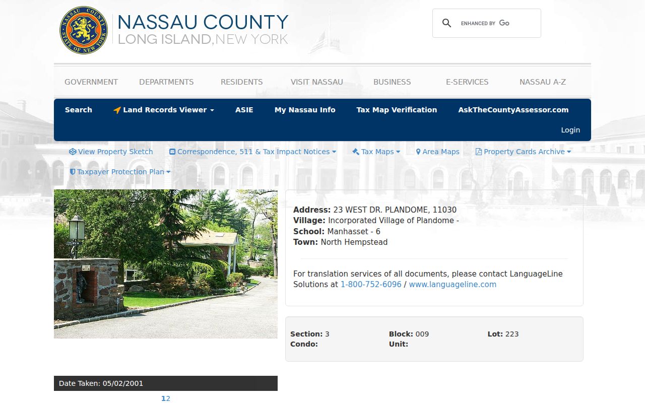 North Hempstead previous residents Nassau LRV parcel detail and deed reference