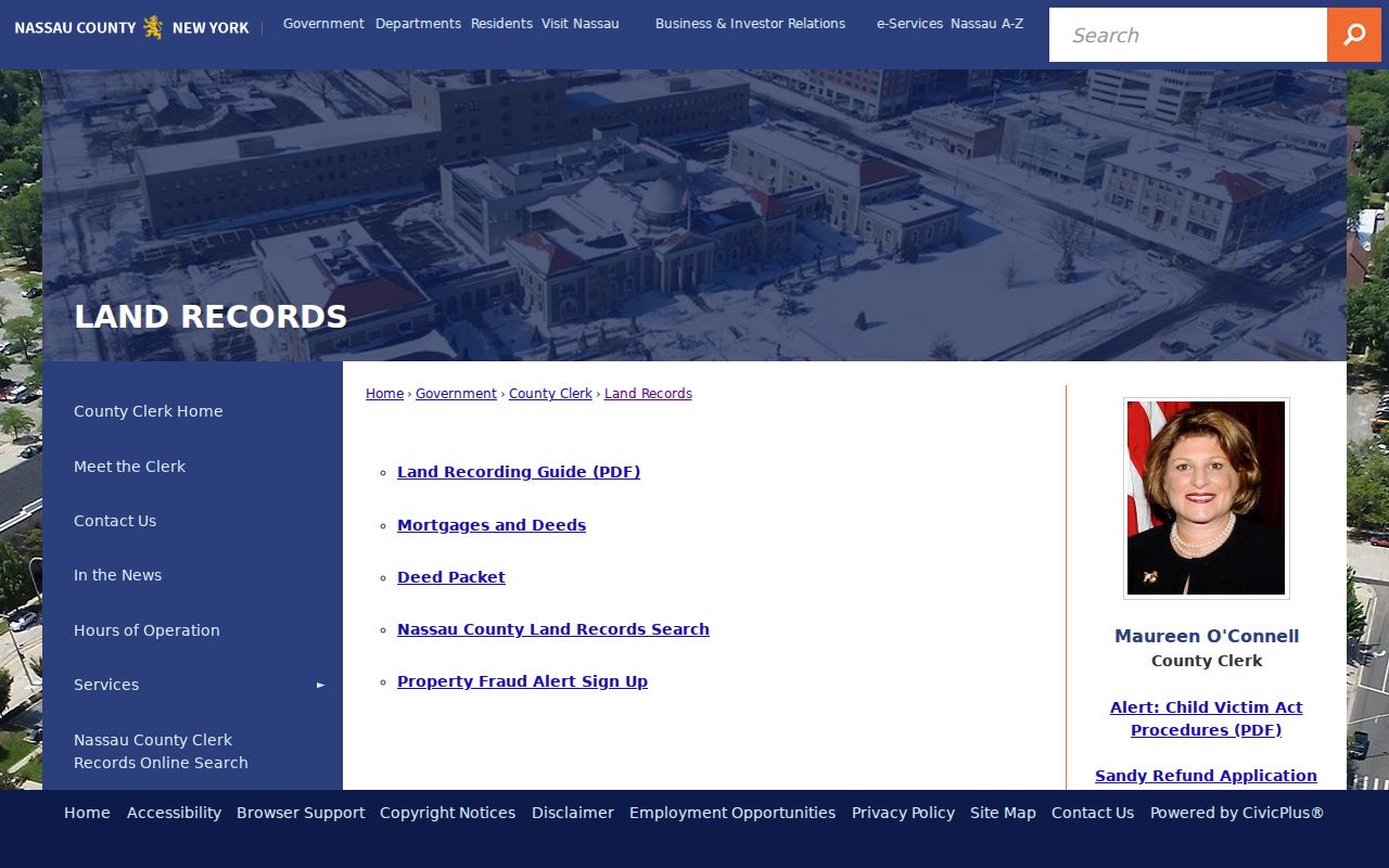 North Hempstead street directory Nassau County land records search